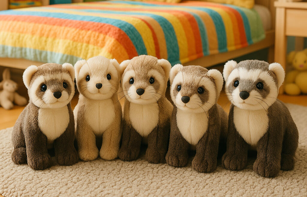 mischievous little whirlwind of chaos and cuteness The plush ferrets.